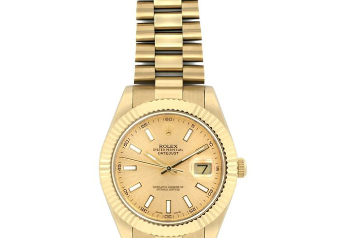 CADRAN CHAMPAGNE REPLIQUE ROLEX DATEJUST 41 126333 MARQUEURS BÂTONS